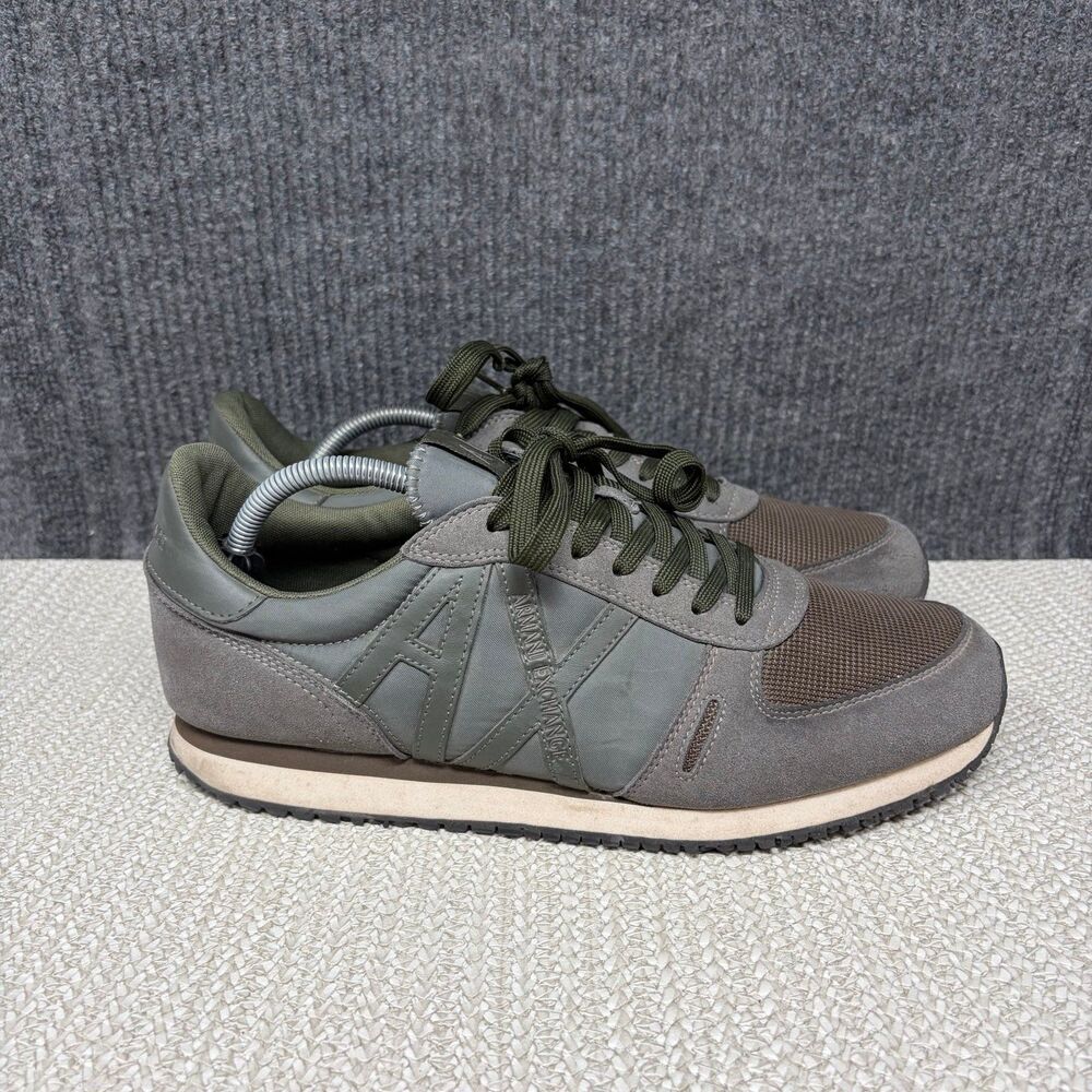 A/X Armani Exchange Jogger Sneakers Retro Runner Green Suede Men’s 10 US